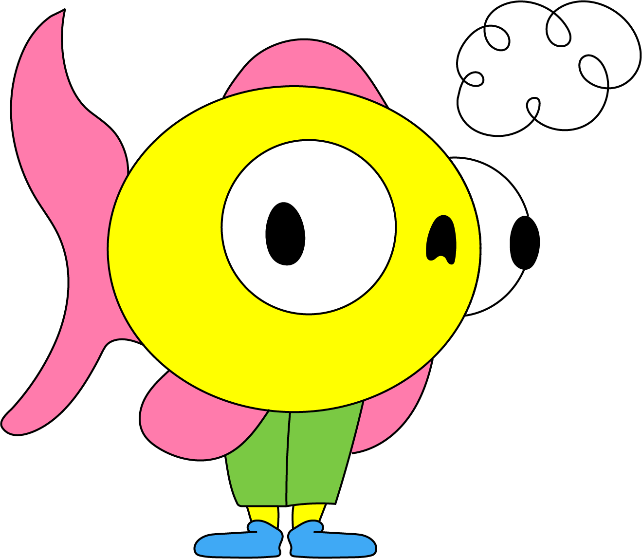 Nhân vật cá đang suy nghĩ